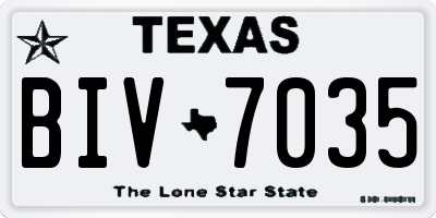 TX license plate BIV7035