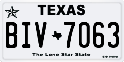TX license plate BIV7063