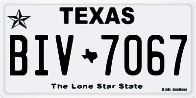 TX license plate BIV7067