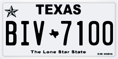 TX license plate BIV7100