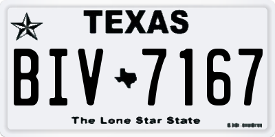 TX license plate BIV7167
