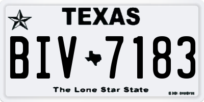 TX license plate BIV7183