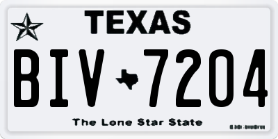 TX license plate BIV7204