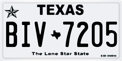 TX license plate BIV7205