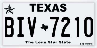TX license plate BIV7210