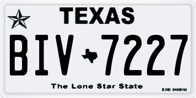 TX license plate BIV7227