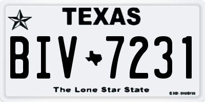 TX license plate BIV7231