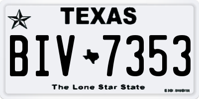 TX license plate BIV7353