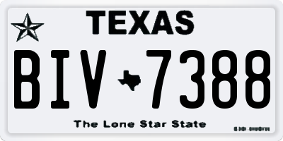 TX license plate BIV7388