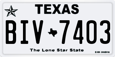 TX license plate BIV7403