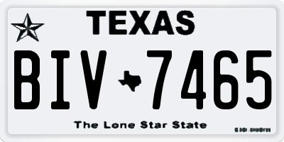 TX license plate BIV7465