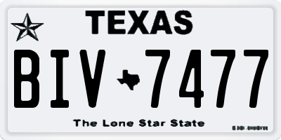 TX license plate BIV7477