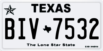 TX license plate BIV7532