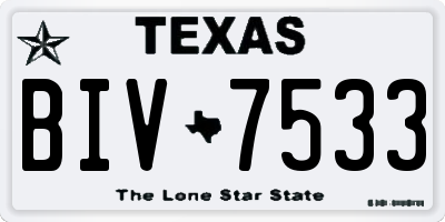 TX license plate BIV7533