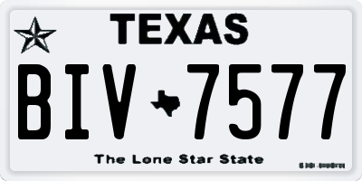 TX license plate BIV7577
