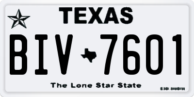 TX license plate BIV7601