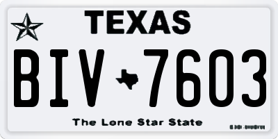 TX license plate BIV7603