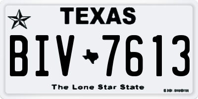 TX license plate BIV7613