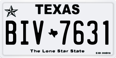 TX license plate BIV7631
