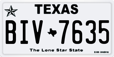 TX license plate BIV7635