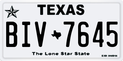 TX license plate BIV7645