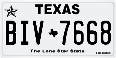 TX license plate BIV7668