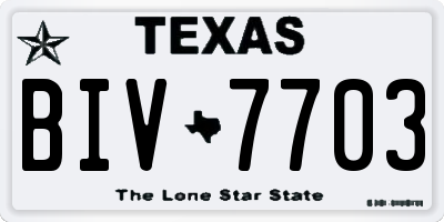 TX license plate BIV7703