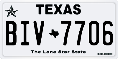 TX license plate BIV7706