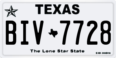 TX license plate BIV7728