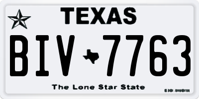 TX license plate BIV7763