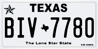 TX license plate BIV7780
