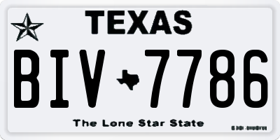 TX license plate BIV7786