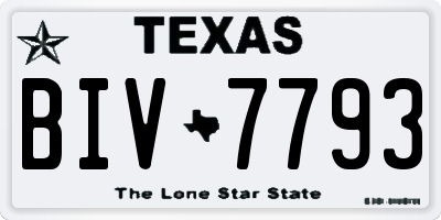 TX license plate BIV7793
