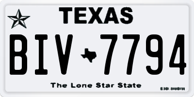 TX license plate BIV7794
