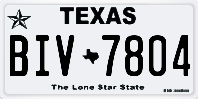 TX license plate BIV7804