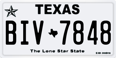 TX license plate BIV7848