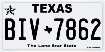 TX license plate BIV7862