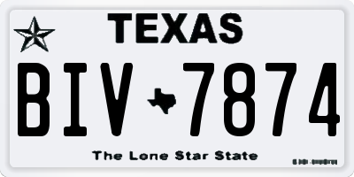 TX license plate BIV7874