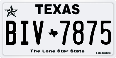 TX license plate BIV7875