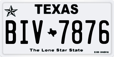 TX license plate BIV7876