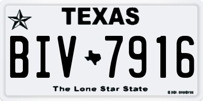 TX license plate BIV7916