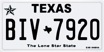 TX license plate BIV7920