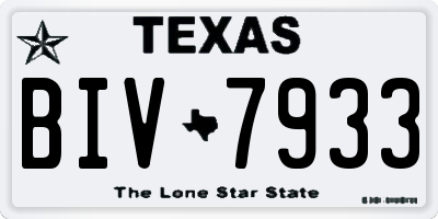 TX license plate BIV7933