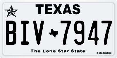 TX license plate BIV7947