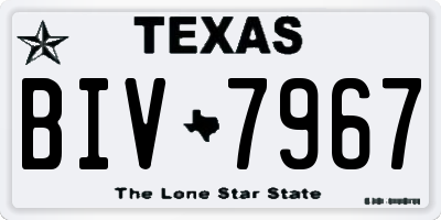 TX license plate BIV7967
