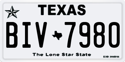 TX license plate BIV7980