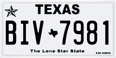 TX license plate BIV7981