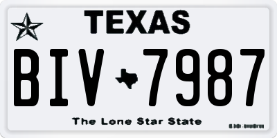 TX license plate BIV7987
