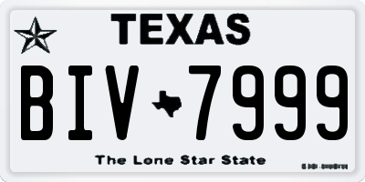 TX license plate BIV7999