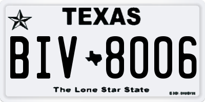 TX license plate BIV8006